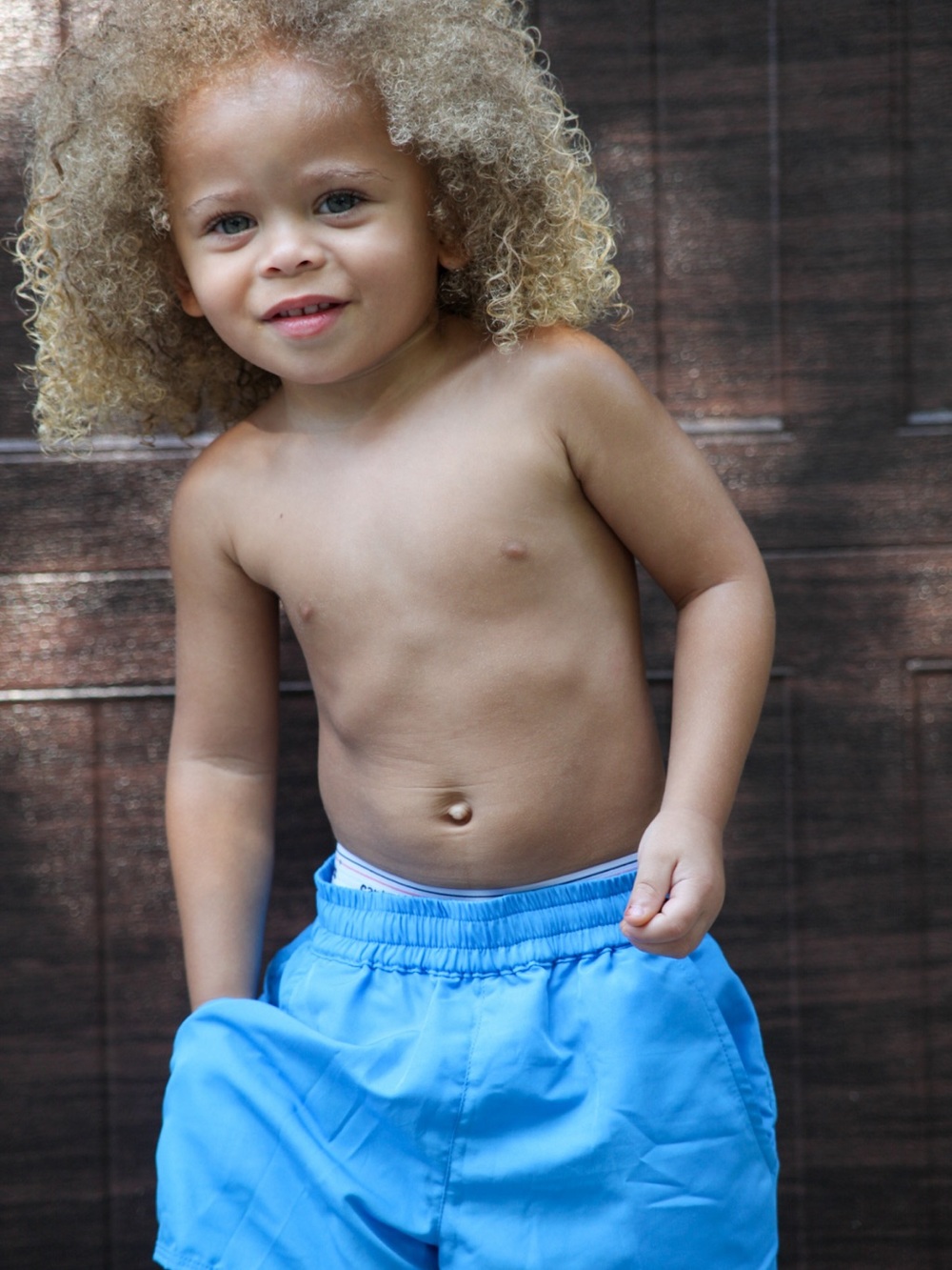 Bright Blue Kids Swim Shorts